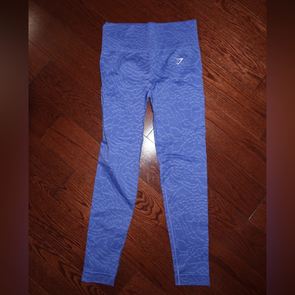 GYMSHARK Blue Patterned Activewear Leggings